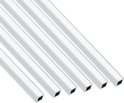 Vierkante Aluminium Buizen 6mm x 6mm x 1mm - Set van 6 Stuks voor Meubelconstructie en DIY Projecten