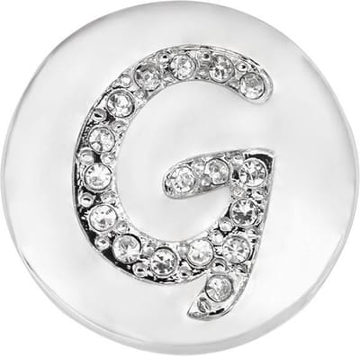 Quiges - Dames Click Button Drukknoop 18mm Alfabet G - EBCM151