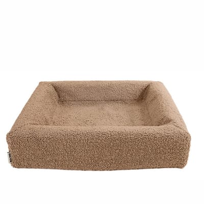 Bia Bed Teddy Hoes - Zacht Beige - 60x50x12,5 cm - Machinewasbaar Hondenhoes