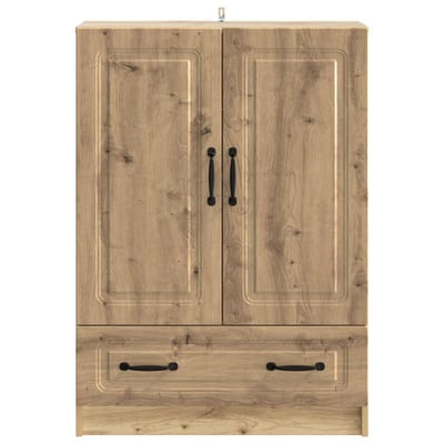 vidaXL - Dressoir - Artisanaal - eiken - 66 - x - 34,5 - x - 92 - cm - Bewerkt - hout