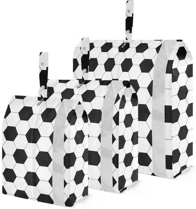 Reis Opbergzakken - Kleding Organizers - Ruimte Besparen - Waterdicht Stofdicht - 3 Sets - Voetbal Zwart-wit