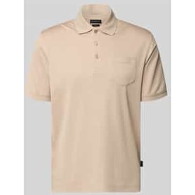 regular fit poloshirt met borstzak en labelstitching