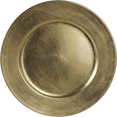 Othmar Decorations Kaarsenbord - goud glimmend - D33 cm - kunststof - kaarsen onderborden