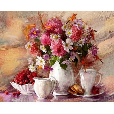 Diamantschilderij Diamantborduurwerk Volledig pakket 3D DIY Kit Diamantmozaïek Bloem Decoratief Strass Diamantmozaïek 20X30CM brown