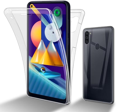 Cadorabo Hoesje geschikt voor Samsung Galaxy A11 / M11 in TRANSPARANT - 360° Full Body Case Cover Beschermhoes Voor- en achterbescherming, all-round bescherming met displaybescherming
