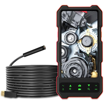 Endoscope Industriel 1080P Boroscope avec 6 Lumières LED Écran Couleur IPS 4,5 pouces Caméra Serpent IP67 Type 3 & 2M gray