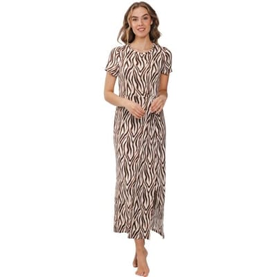 Pastunette Lange elegante strandjurk zebrastrepen Bruin vrouw 36