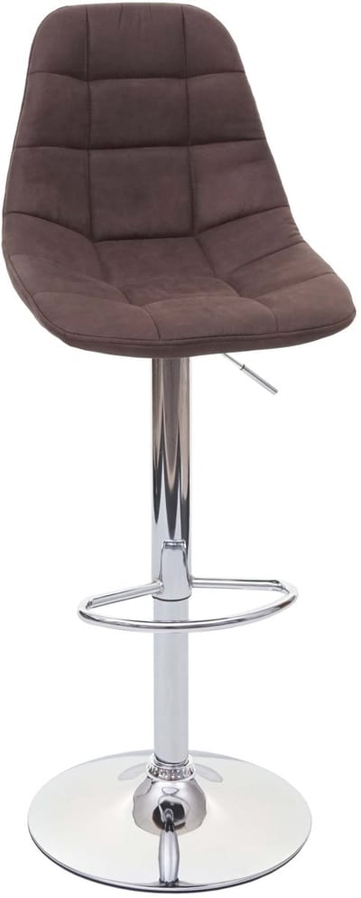 Barkruk MCW-A67, barkruk counter stool ~ vintage donkerbruine stof/textiel, chromen onderstel