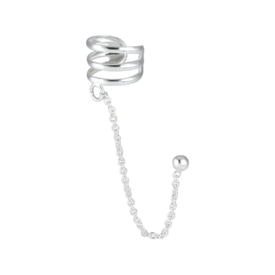 ear cuff zilver met ketting en oorsteker | oorklem dames zilver | chain Ear Studs | zilverana | Sterling 925 Silver | zilveren oorbellen dames