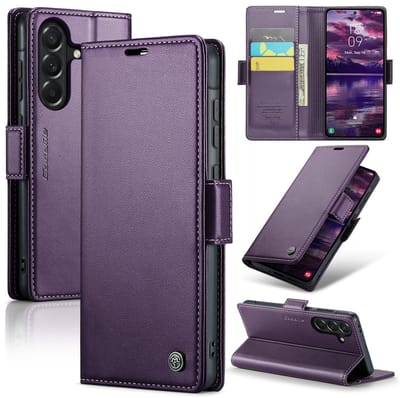 CaseMe Wallet Case met RFID Bescherming en Magneetsluiting voor Galaxy A37 _ Paars