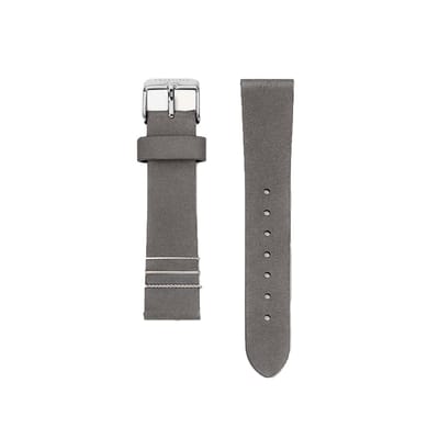 CO88 Collection 8CS-10008 Leren Horlogeband - 18mm Aanzet - Gesp - 20cm Totaal lengte - Grijs - Staal
