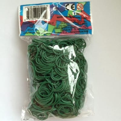Rainbow Loom Elastiekjes - Donker Groen - Met 24 Clips