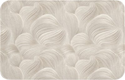 Badmat 80x50 cm - Antislip - Lijnen - Waaier - Beige - Badmatten voor badkamer - Badkamermat - Douchemat - Badkamer mat