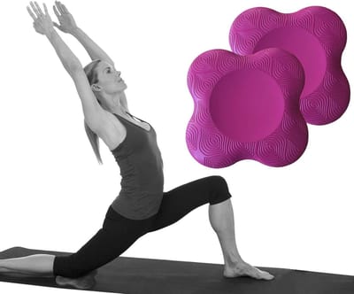 Yoga Knie Pad - Fitness Kniebeschermer - Gewrichtspijn Verlichten - Ergonomische Vorm - 2 Pack - Rozerood