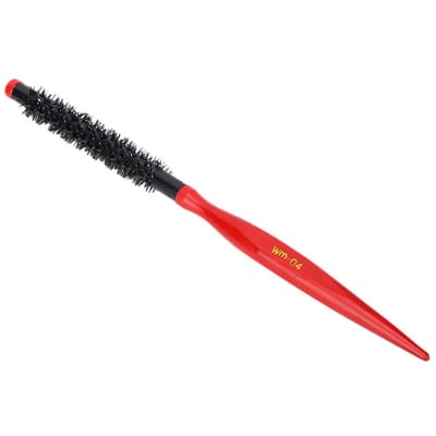 Mini Aluminium Buis Nylon Borstelharen Rond Haar Styling Borstel Rol Haarborstel Puntige Tip Handvat#4 black