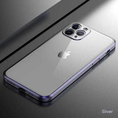Smartphonica Metallic iPhone X/Xs Hoesje Met Doorzichtig Achterkant En Extra Camera Bescherming - Zilver geschikt voor Apple iPhone X/10;Apple iPhone Xs