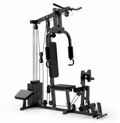 PH Fitness Multi Gym met 100 kg Gewichten – Home Gym Krachtstation – Chest Press, Lat Pulldown, Leg Extension & Row – Compact Fitnessapparaat voor Full Body Training