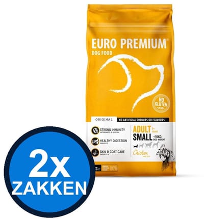2x Euro-Premium - Adult Small Chicken & rice - Hondenvoer Droogvoer - 3 kg