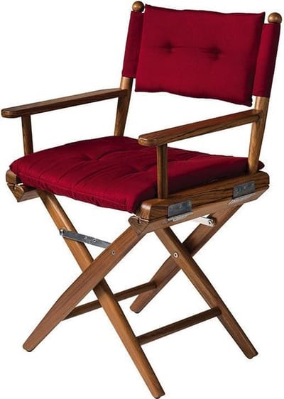 Regisseursstoel Teak DeLuxe met Bordeaux kussenset (Geolied)