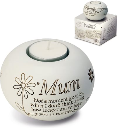 MadDeco - moeder -- moederdag - cadeau - waxinelichthouder - engelstalig - meer dan woorden - keramiek - 9.5 cm hoog doorsnee