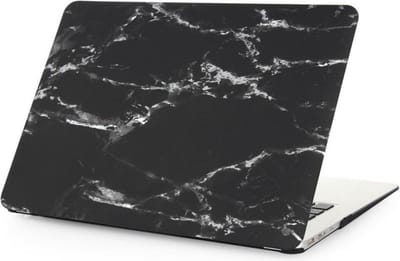 Shop4 - Geschikt voor MacBook 13 inch Air Hoes - Hardshell Cover Marmer Zwart Wit