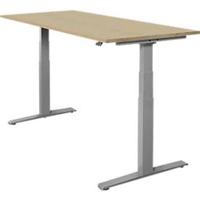 Schäfer Shop  Select Bureautafel SET UP, T-poot onderstel, elektrisch in hoogte verstelbaar, 1800 x 800, eiken