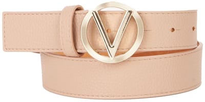 VALENTINO Riem Hampton Plaque Buckle Belt W105 Beige / Oro Lichtbruin