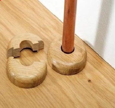 Houten Radiator Pijpkragen - Pijpafdekking Hout - Verwarmingssysteem Afwerken - Easy Split 2-delig - 15 mm - Eiken Kleur