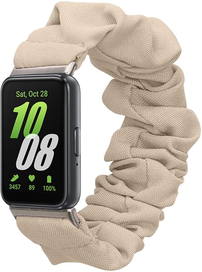 kwmobile elastisch bandje voor smartwatch - geschikt voor Samsung Galaxy Fit 3 - Horlogebandje van katoen - In crème