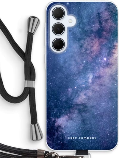 Case Company® - Hoesje met koord geschikt voor Samsung Galaxy A35 hoesje met Koord - Nebula - Telefoonhoesje met Zwart Koord - Bescherming aan alle Kanten en Over de Schermrand