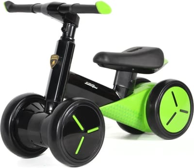Lamborghini Mini Loopfiets 1 tot 3 jaar – Officieel Gelicentieerde Balance Bike met 4 Anti-Slip Banden & Aluminium Frame – Peuter Loopfiets als Eerste Fiets – Stabiel, Lekvrij & Direct Rijklaar – Groen