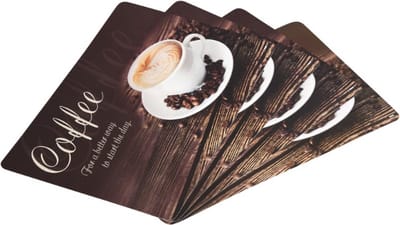 Set van 4 stuks Kesper placemats, wasbaar, motief COFFEE,