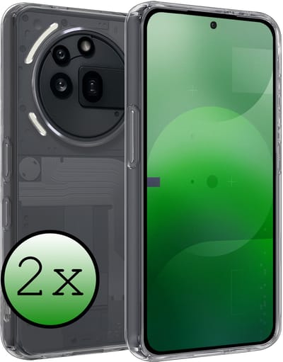Hoesje 2 Stuks - Geschikt voor Nothing Phone (3a) Pro - Sterk & Shockproof - Case Siliconen - Back Cover - Telefoon Hoes - Transparant