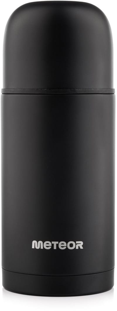 Meteor - Thermosfles 750 ml - 24 Uur warm - Gemaakt van roestvrij staal - Nauw - Zwart