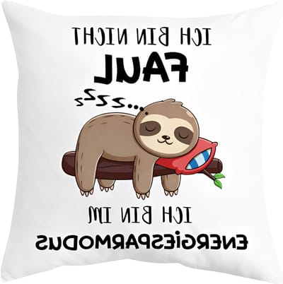 Luxe Sloth Kussenhoes 45 x 45 cm | Grappig Cadeau voor Verjaardag | Slaperige Decoratie voor Woonkamer en Slaapkamer