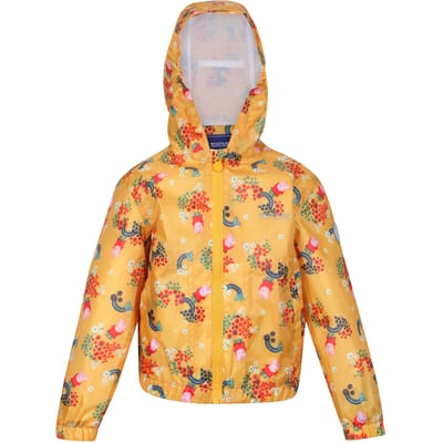 Regatta Muddy Puddle Peppa Pig Gebloemd Waterdicht Jasje voor kinderen/Kinderen (Glimlicht geel)