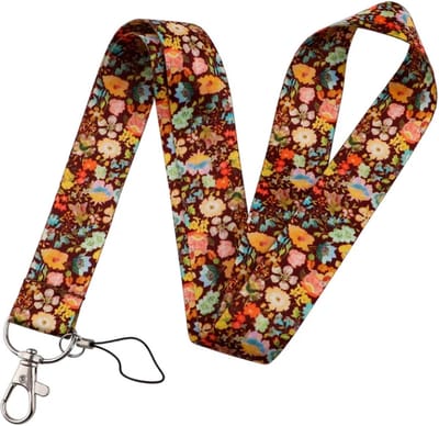Travel Cords - Keycord Vintage Flowers - stevig lanyard - sleutelhanger - sleutelkoord - met telefoonkoord - sleutels