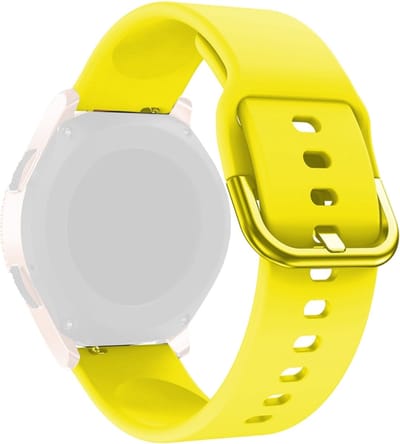 Siliconen bandje - geschikt voor Garmin Venu (2 Plus) / Venu SQ (2) / Vivomove (Style - Sport) / Vivoactive 3 / 5 / 6 / Forerunner 55 / 165 / 245 / 645 / 570 - 42mm - geel