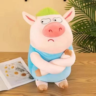 Pull Pull Cochon Tricolore Drôle Drôle Poupée Cochon en Colère Jouet en Peluche Coussin Décoration Haute Qualité Cadeau d'Anniversaire Pour Enfants 40cm