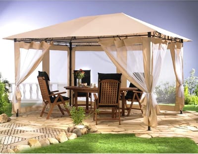 Universeel vervangend dak 293 x 390 cm beige dekzeil baldakijn paviljoen - outdoor vervangende luifel