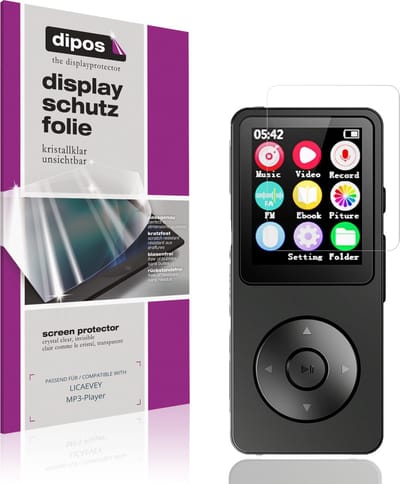 dipos – 4x Beschermfolie geschikt voor LICAEVEY MP3-Player | Krasbestendige & heldere Screenprotector Ultra-Thin