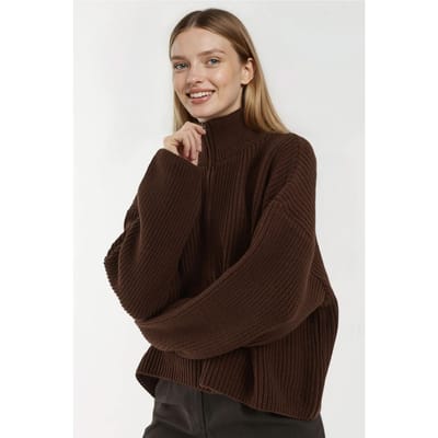 Ritssluiting Relaxed Fit Gebreide Cardigan
