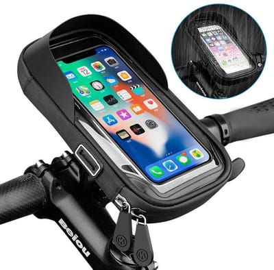 fietsstuurtas, waterdicht, frametas tm 6,4 inch met touchscreen