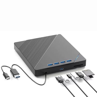 QTTVBTNA -Draagbare Externe DVD Speler – USB CD/DVD Lezer & Brander voor Laptop, MacBook en PC