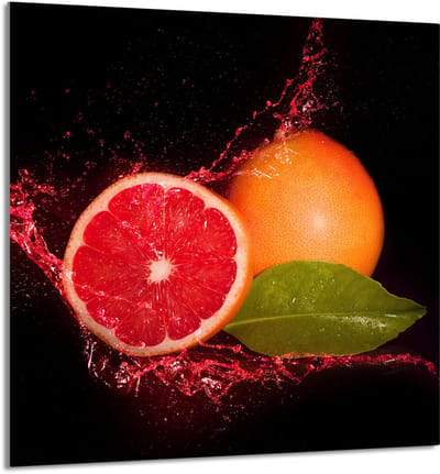 TMK ArtDeko - Kookplaat achterwand - 60x65 cm - Gehard Glas - Grapefruit Thema