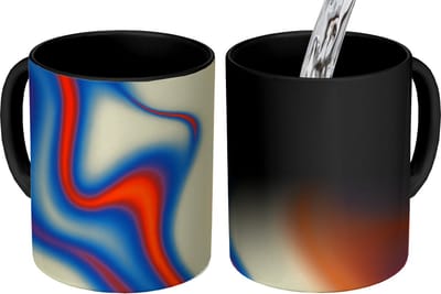 Magische Mok - Foto op Warmte Mokken - Koffiemok - Golven - Kleurrijk - Abstract - Magic Mok - Beker - 350 ML - Theemok