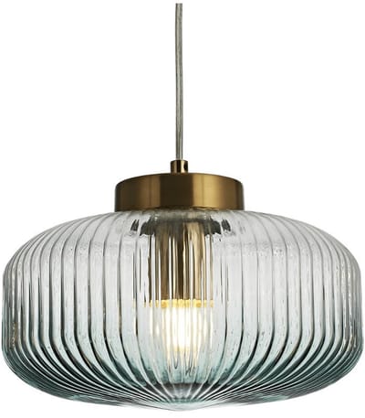 Kosilum - Joina - Hanglamp - Transparant en rokerig groen - Metaal en glas