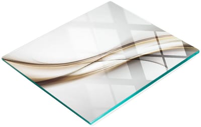 Decoratieve glazen snackplank met bruin golfpatroon, 60x52 cm