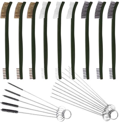 Allecto - Set van 9 Metalen Borstels - Carburateurreinigingsset - 3