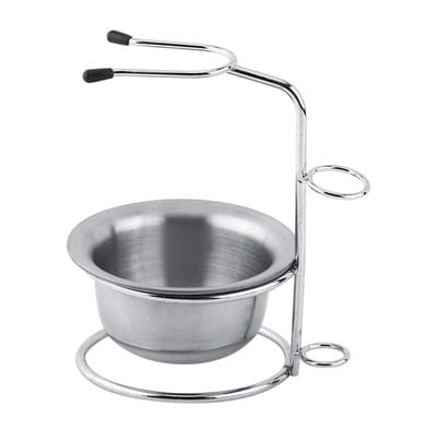 Dailygoods- Scheergereedschapsset Roestvrij Staal - Scheerstandaard - Scheerschaal - Scheerkwast - Scheerzeep - Duurzaam en Praktisch - Scheerset